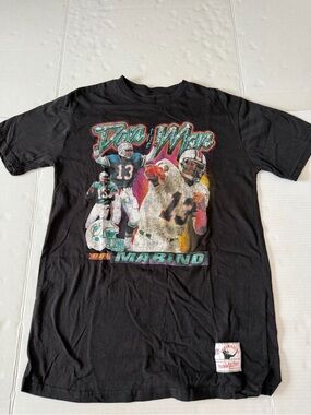 Mitchell & Ness Black Dan Marino Multicolor Graphic Tee